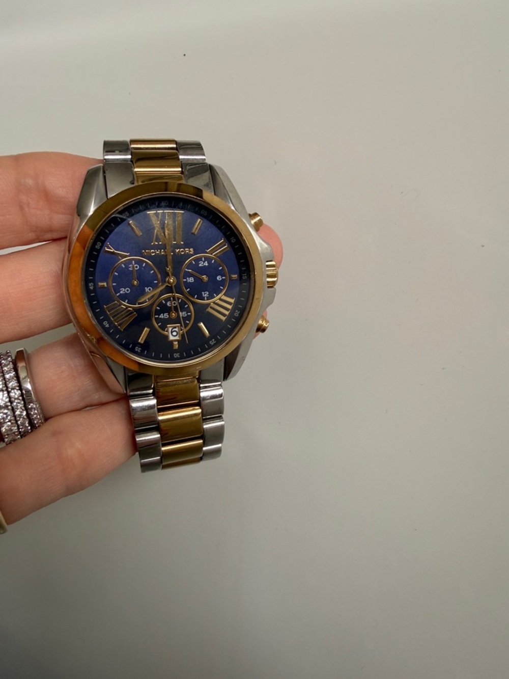 Michael Kors Chronograph Two-Tone Stainless Steel Bracelet Watch 43mm MK5976 - Picture 2 of 6